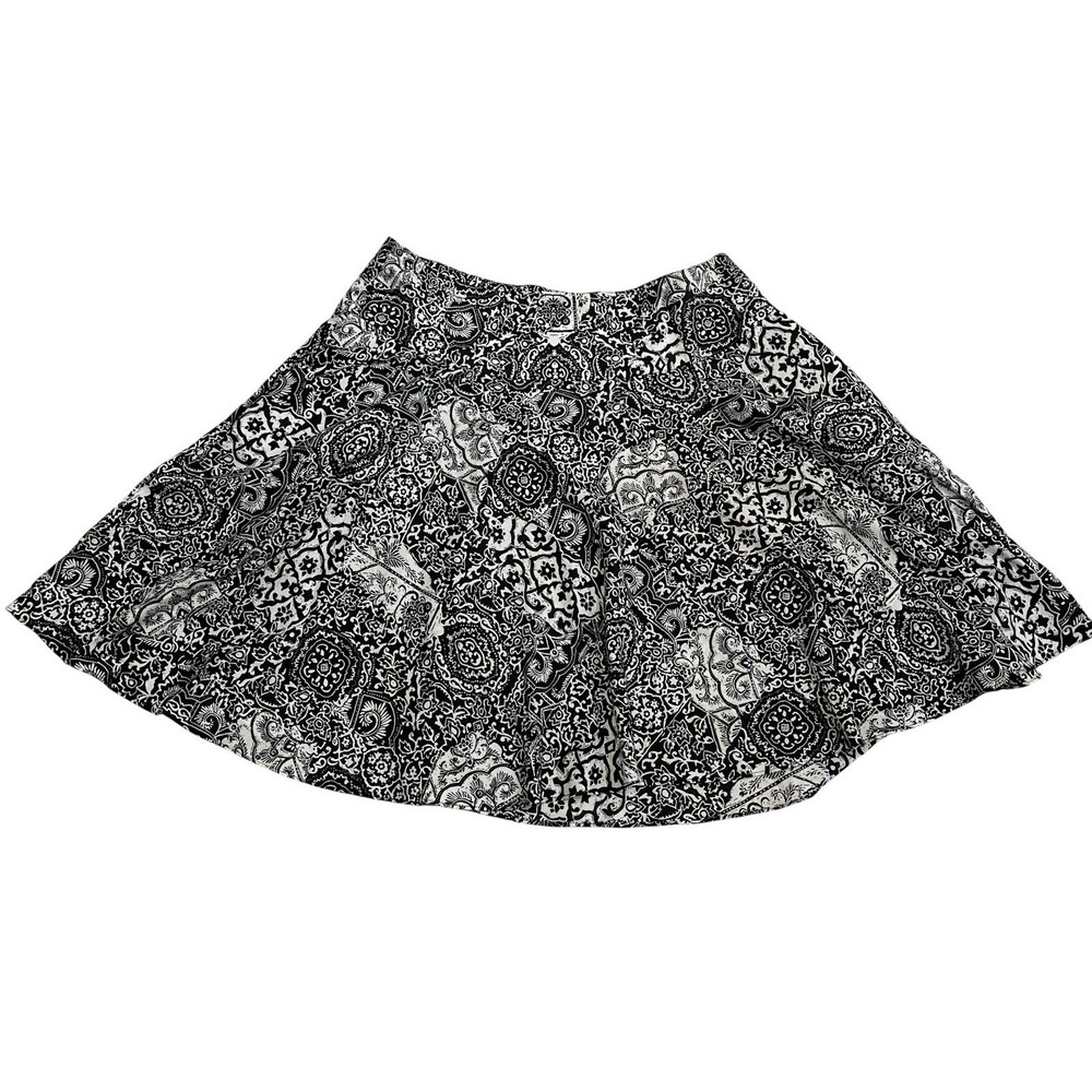 Lauren Ralph Lauren Skirt Black Floral A Line Midi 18 Preppy Office Garden Party